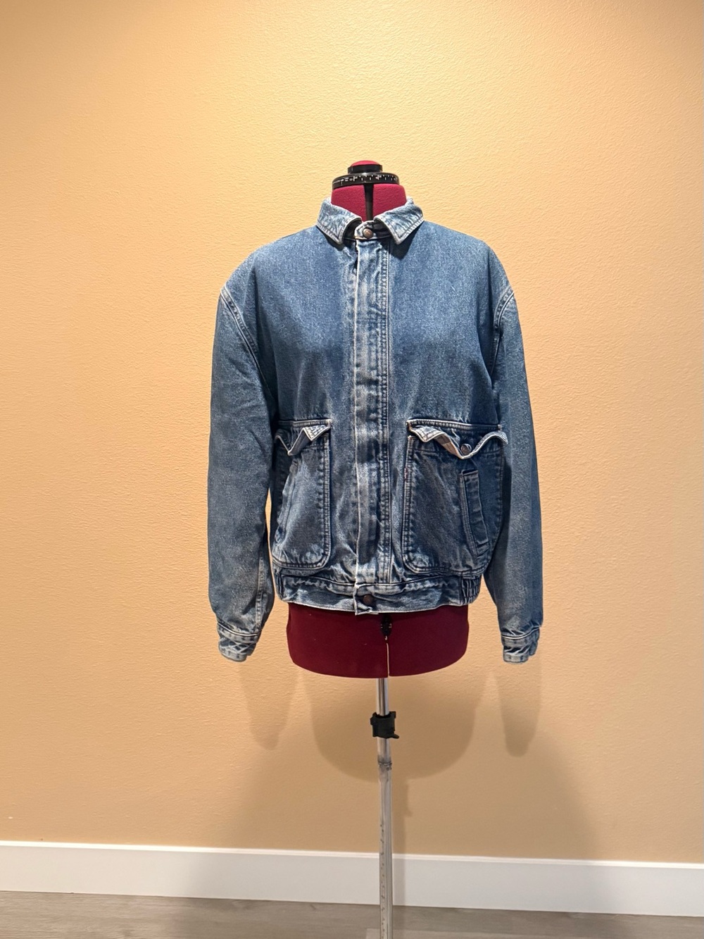 Authentic Levi's Light Blue Denim Shirt Jacket - Men's Casual Zip Front